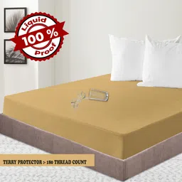 riyans group King Size Fitted Terry Cotton Breathable, Stretchable, Waterproof Mattress Cover image 3
