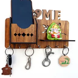 shivika crafts Home Pocket Key Holder For Home Decor And Office Decor, Key Stand For Keys Wood Key Holder image 2