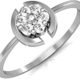 avsar Gold and Cubic Zirconia Stone Vinita Ring AVR026WBR 14kt White Gold ring-picture-27
