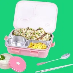 kello Steel Airtight Leak-Proof Tiffin Box for Kids Lunch Box, School, Office T137 3 Containers Lunch Box-picture-45