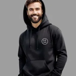 ecorunner Men Solid Hooded Neck Black Sweater-picture-13