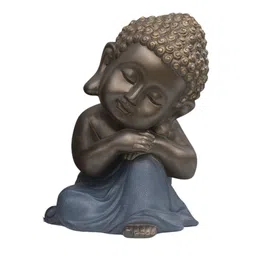 casacraft from pepperfry Divine Baby Buddha Statue In Blue Symbol Of Joy, Peace & Positivity (Blue) image 1