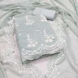 m fashion Unstitched Georgette Salwar Suit Material Embroidered-picture-22