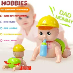 toyco Naughty Cute Crawling Baby Toy with Music And 3D Lights for Infants, Kids image 4