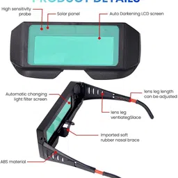 ambay Auto Darkening Welding Safety Goggles Darkening goggle Welding Safety Goggle PC & ABS Material | Adjustable Wearing Design | Solar Welding Goggles Welding Safety Goggle image 3