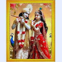 comfy package Radha Krishna Ji Wall Photo Frame for Home & Temple Décor Digital Reprint 7 inch x 5 inch Painting-picture-21