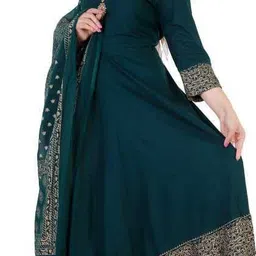 bruno Divya Self Design Anarkali Kurta, Bottom & Dupatta Set image 3
