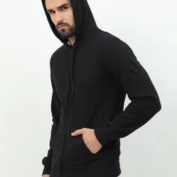 wafaa Men Full Sleeve Solid Hooded Sweatshirt image 3
