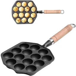 ramview Takoyaki Pan,14 Holes Cast Nonstick Iron Japanese Grill Pan Paniarakkal 0.5 L capacity 19 cm diameter-picture-11