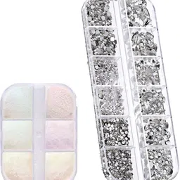 ekinsu Set of Chrome Grid and Stone Grid Nail Art Combo-picture-30