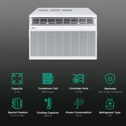Haier 1.5 Ton 3 Star Dual Inverter Window Smart AC with Micro Antimicrobial Protection (Copper Condenser, Anti Dust Filter, HWU18I-AOW3BN-INV) image 2