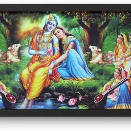 arcapture Radha Krishna Wall Painting for Home Decoration for Living Room, Bedroom Digital Reprint 12 inch x 9 inch Painting-picture-29