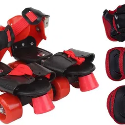 authfort Roller Skating Knee Elbow Palm Protective Pads & Adjustable Roller Skating Shoes Front Brakes Kids Skates Quad Roller Skates - Size 4-8 UK-picture-27