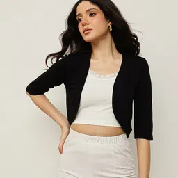 espresso Women 3/4 Sleeve Black Shrug-picture-20