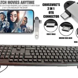ANJO Wired Keyboard-Wireless Mouse-Mouse Pad-USB Hub 3.0-2in1 OTG C & Micro Type-LED Combo Set image 3