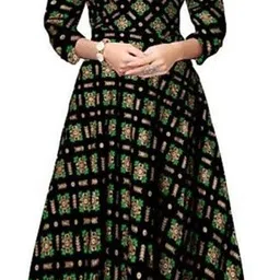 city craft Rayon Blend Stitched Straight Gown image 1