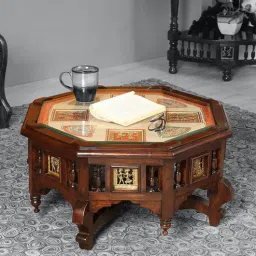mudramark from pepperfry Elba Teak Wood Coffee Table in Walnut Finish-picture-11