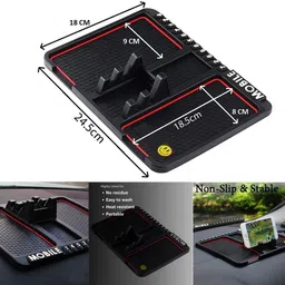 AYW Multifunctional Anti-Slip Car Non Slip Dual Mobile/Coin/Accessories Holder-01 Mobile Holder image 2