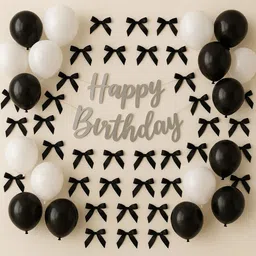 gleam sphere decor Monochrome Luxe Birthday Decor Set – Black & White Charm-picture-26