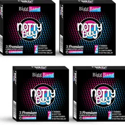 nottyboy Ribs, Dots, Contour With Delay Effect (3sx4) - 4inOne Condom-picture-15