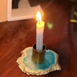 home arte Green Stone Candle Holder-picture-29