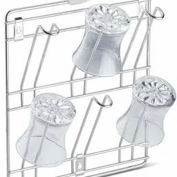 nispruhay Stainless Steel Wall Mounting Glass Stand/Water Glass Holder for Kitchen / 6 Glass Storage Wall Hanging Glass Stand, Chrome Plated (10 X 10 X 6 inch)(silver)(set of 1 ) Stainless Steel Glass Holder-picture-13