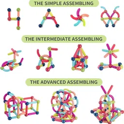 happy hues Magnetic Building Block STEM Toy for Kids Magnetic Sticks and Balls Set image 4