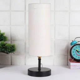 new era Palermo White Jute Shade Table Lamp With Iron Base image 2