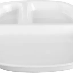 neena crockeries Acrylic PVC Free Unbreakable 3 Portion Plate, Thali, Compartment Plate Dinner Plate image 2