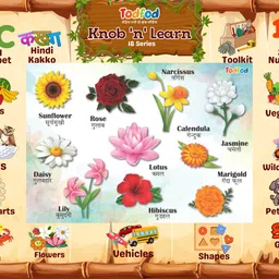 todfod Wooden Flower Shape Puzzle Toy Kids Learning Educational With Knob Board Game image 4