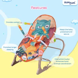 bumtum Baby Rocker Cum Bouncer Multi-Position Reclining, with Calming Music Toy Rocker and Bouncer image 3