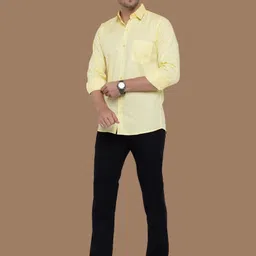 modernity Men Regular Fit Solid Spread Collar Casual Shirt image 5