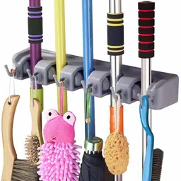 rixim Grey Plastic Broom Holder-picture-14