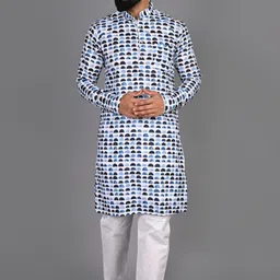 fubar Men Cotton Blend Kurta Pyjama Set image 2