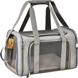 Mesh Airline Travel Bag | Designed with Breathable Space| Sturdy Pad Grey Airline Pet Carrier-image-45