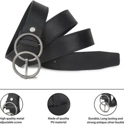 provogue Women Formal, Casual, Party, Party Black Artificial Leather Belt image 2