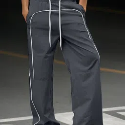 rajovati Women Striped Grey Track Pants image 1
