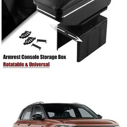 Armrest Console Storage Box Rotatable Black Leather Center Box A254 Car Armrest-image-16
