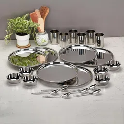 aquasleri Pack of 24 Stainless Steel Dinner Set image 1