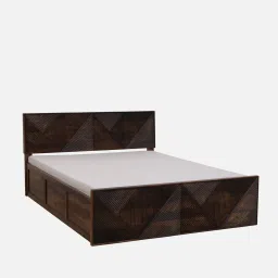 woodsworth from pepperfry Ritmo Sheesham Wood King Size Bed In Provincial Teak Finish With Box Storage image 5