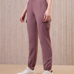 technosport Women Solid Maroon Track Pants image 2