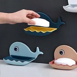 Fish Shape Cute Adhesive Waterproof Wall Mounted Soap Dish(PACK OF 1)1.869-image-5