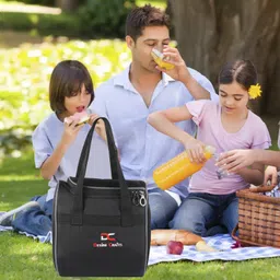 dezire crafts Smart compact double layer Insulated Office Men, Women and Kids Water Resistant Waterproof Lunch Bag image 5