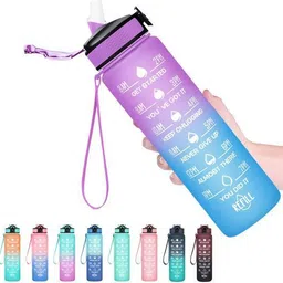 reg Unbreakable Sipper Straw Water Bottle with Motivational Time Marker 1000 ml Water Bottle-picture-21
