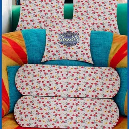 urmila creation Microfibre Bolster Pack of 5 Floral 2 Bolster 3 Cushion-picture-18