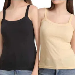 nrv creation Women Beige, Black Camisole-picture-38