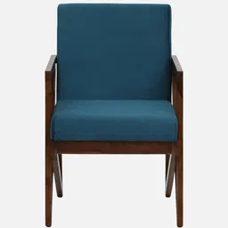 globally indian Dusk Suede Velvet Fabric Arm Chair In Turquoise Colour image 3