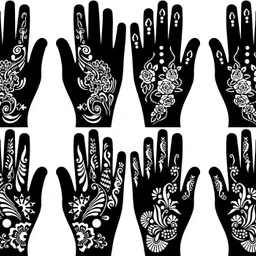 bittu creation MENDI_F011 MENDI_F011 Hand Mehndi Stencil Stencil image 5