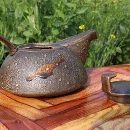 laghima jadon Pack of 7 Ceramic Tea/Coffee Handmade Kettle japanese Unique Styled Design Morning Set with 6 Cups image 3