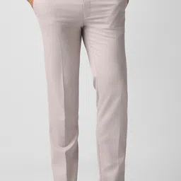 van heusen Men Slim Fit Pink Polyester Trousers-picture-11